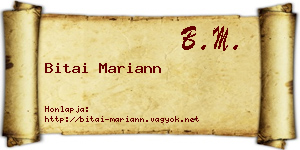 Bitai Mariann névjegykártya